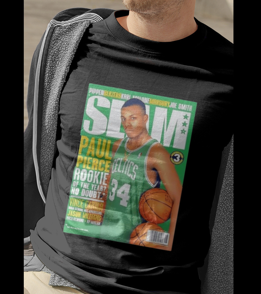SLAM Paul Pierce Rookie Of The Year Celtics Vince Carter NBA Basketball Magazine Cover T-Shirt