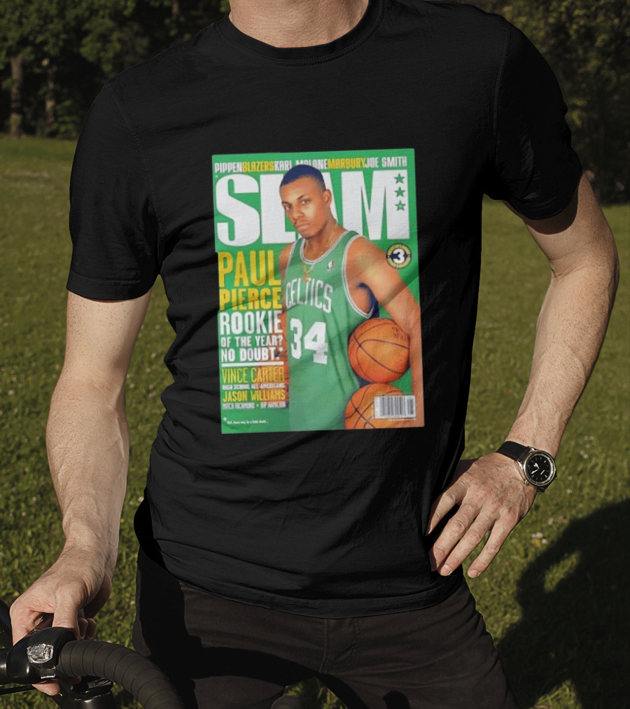 SLAM Paul Pierce Rookie Of The Year Celtics Vince Carter NBA Basketball Magazine Cover T-Shirt