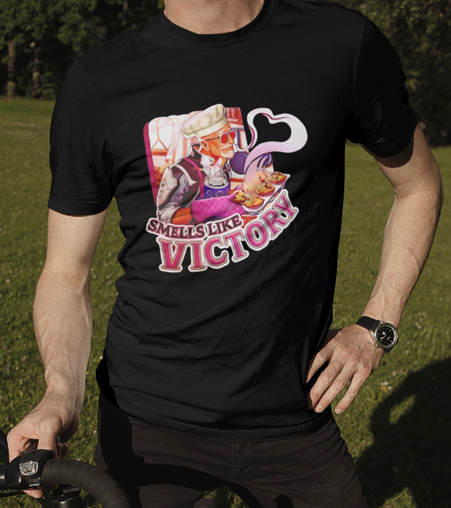 Smells Like Victory Chef Holding Tray Of Freshly Baked Pies In Futuristic Kitchen T-Shirt