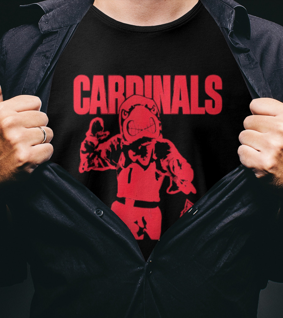 St Louis Cardinals Bold Red Player Cartoon T-Shirt