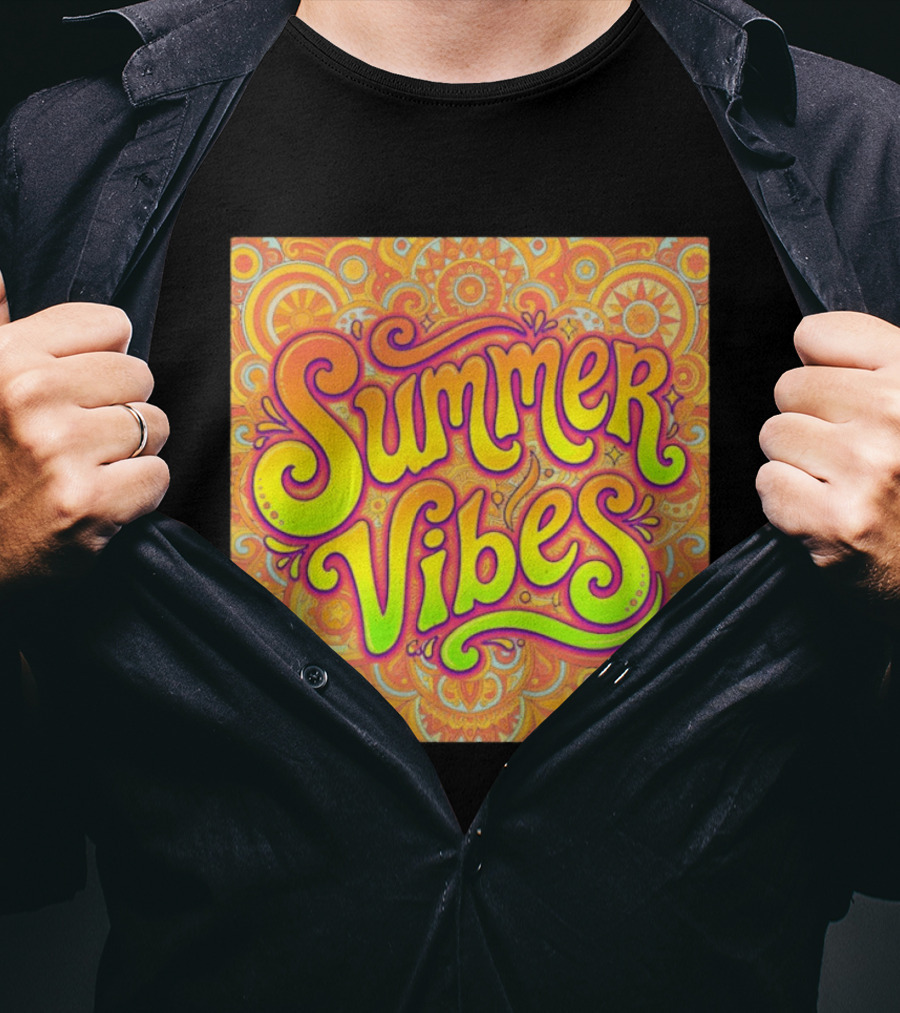 Summer Vibes Psychedelic Groove Floral T-Shirt