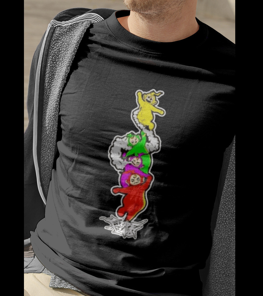 Teletubbies Escape Land Stacked Characters Graffiti T-Shirt