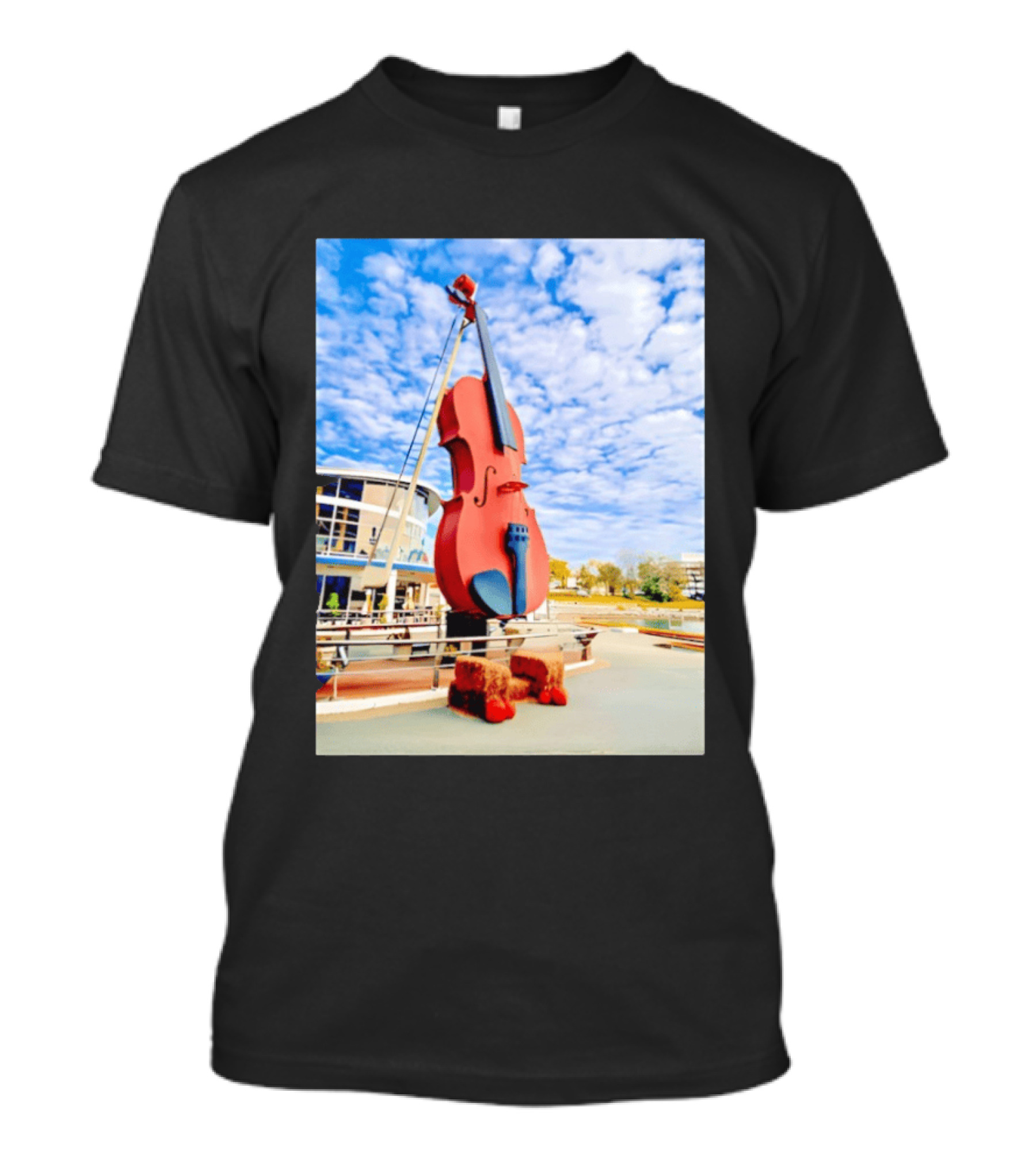 The Big Fiddle At Port Of Sydney Nova Scotia Canada Iconic Landmark T-Shirt