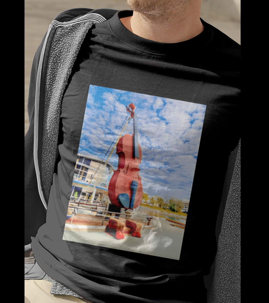 The Big Fiddle At Port Of Sydney Nova Scotia Canada Iconic Landmark T-Shirt