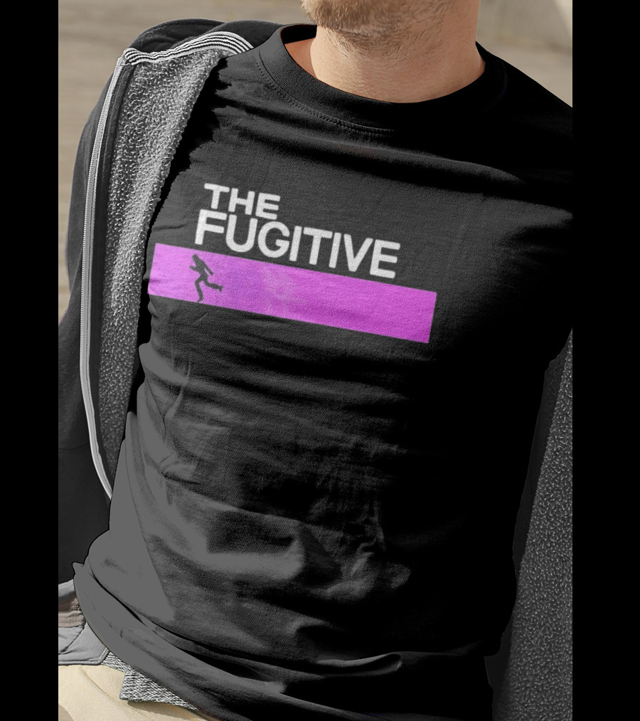 The Fugitive Silhouette Running On Purple Bar T-Shirt