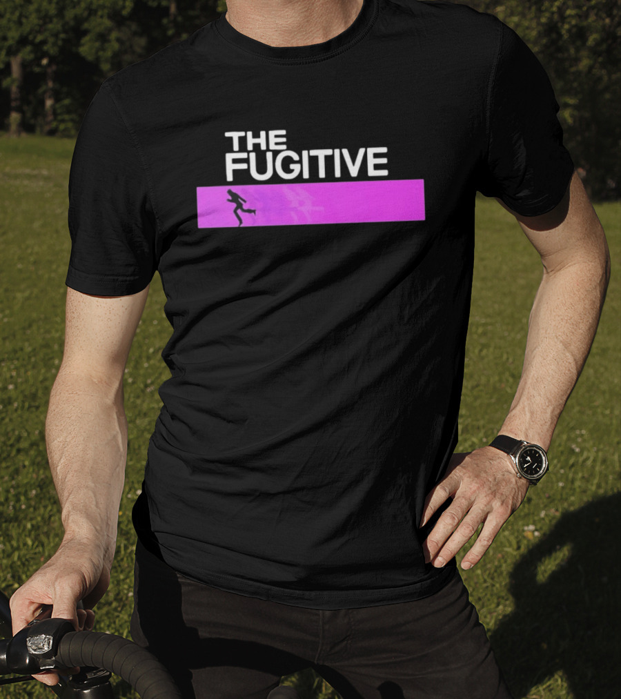 The Fugitive Silhouette Running On Purple Bar T-Shirt