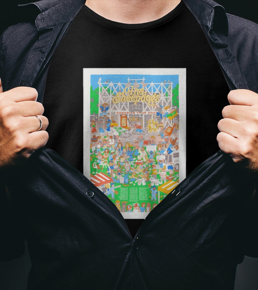 The Sheepdogs Canadian Tour 2026 Colorful Festival Scene With Crowd And Marquee T-Shirt