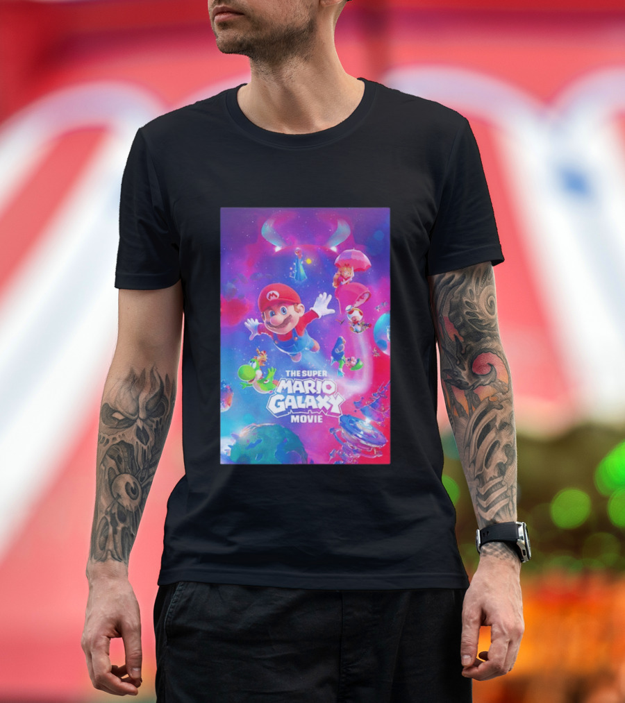 The Super Mario Galaxy Movie Adventure Featuring Iconic Characters T-Shirt