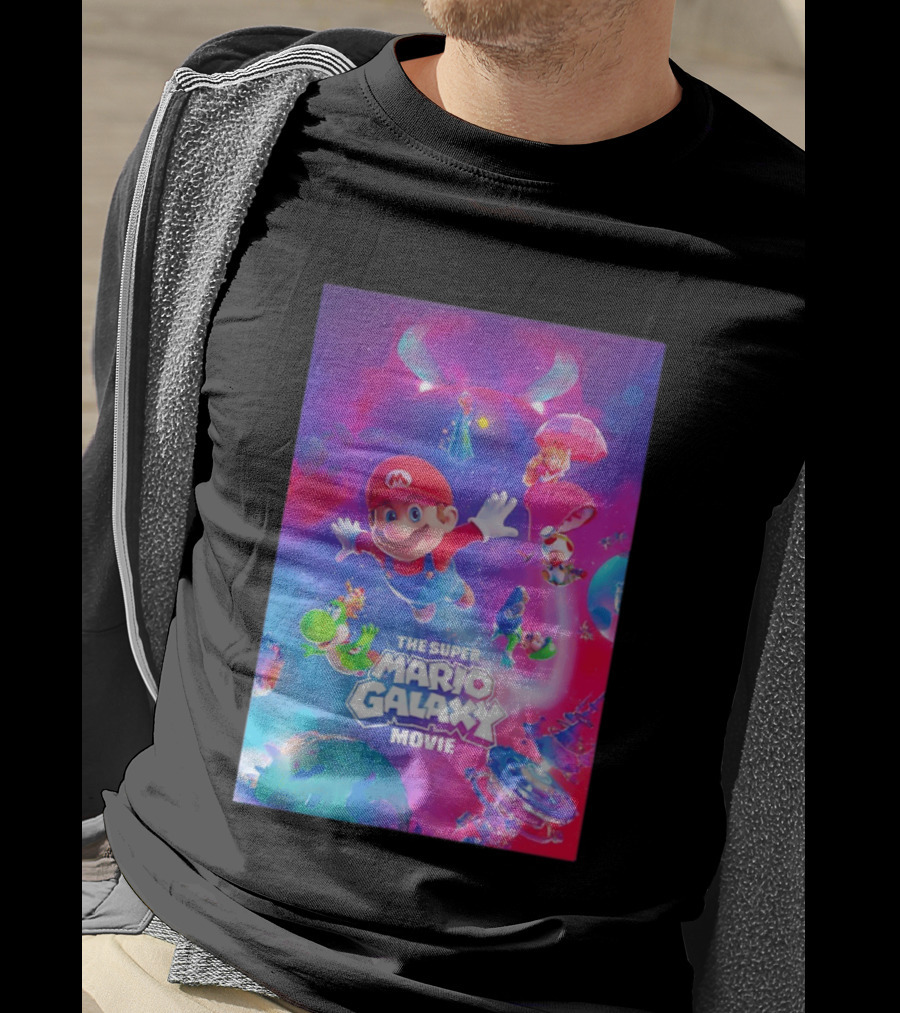 The Super Mario Galaxy Movie Adventure Featuring Iconic Characters T-Shirt