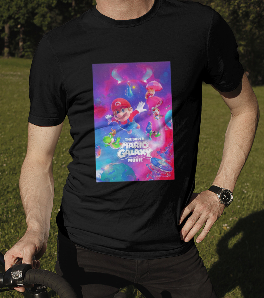 The Super Mario Galaxy Movie Adventure Featuring Iconic Characters T-Shirt