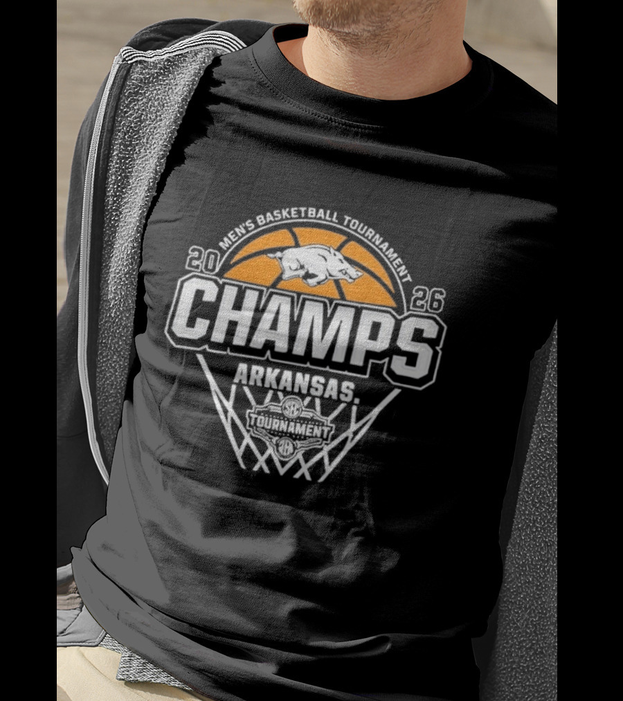 Men's Basketball Tournament 2026 Champs Arkansas Razorbacks T-Shirt