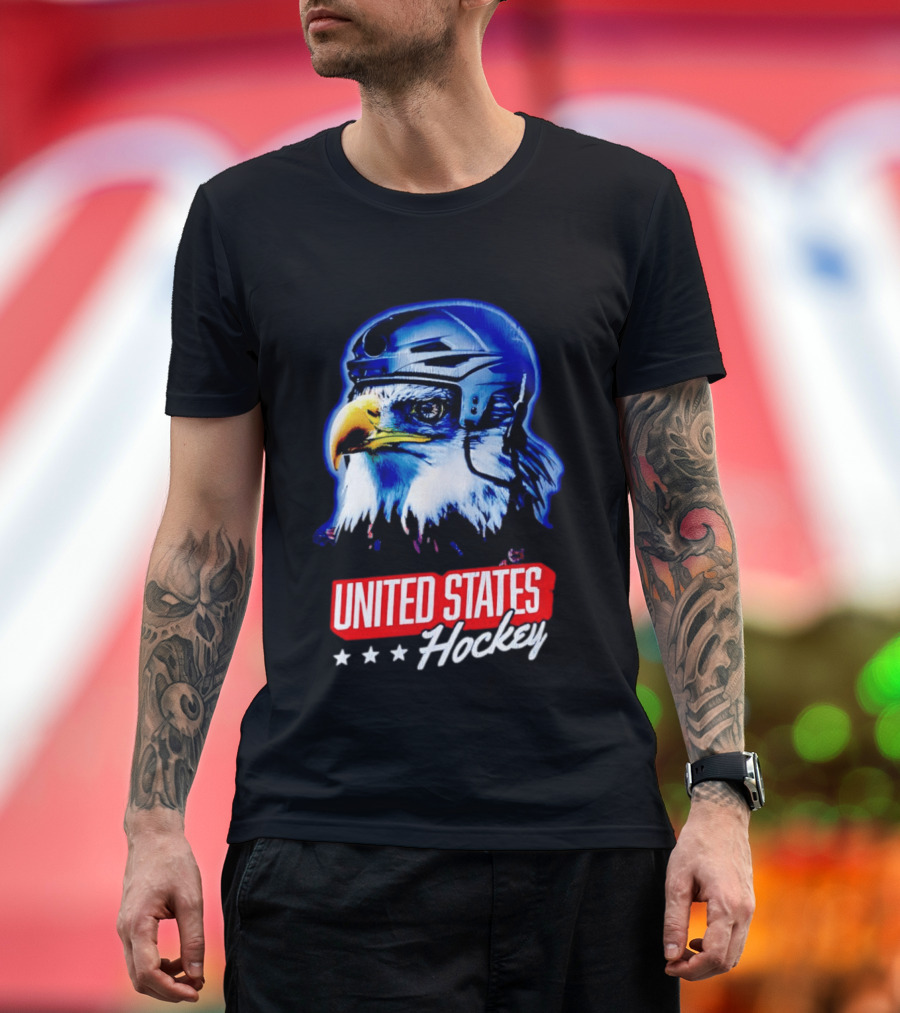 United States Hockey Eagle Helmet Stars T-Shirt