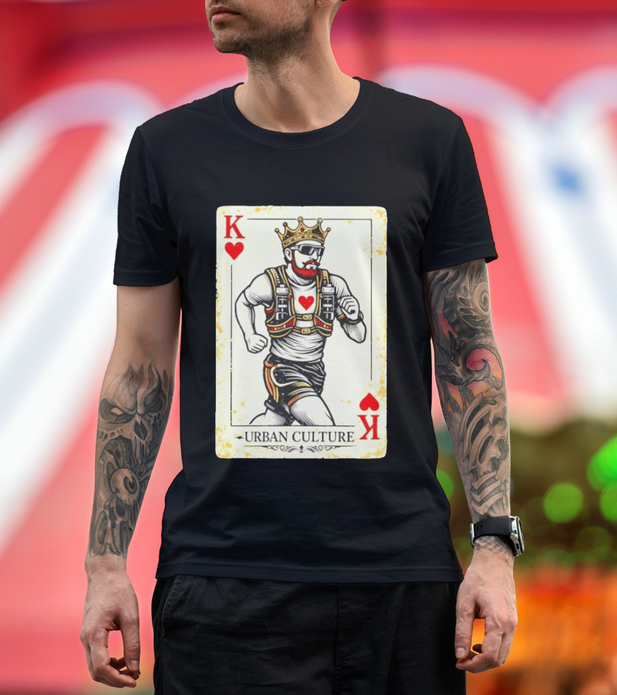 Urban Culture King Of Hearts Running Playing Card T-Shirt