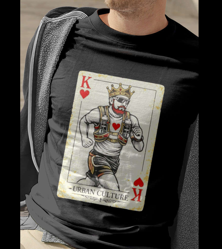 Urban Culture King Of Hearts Running Playing Card T-Shirt