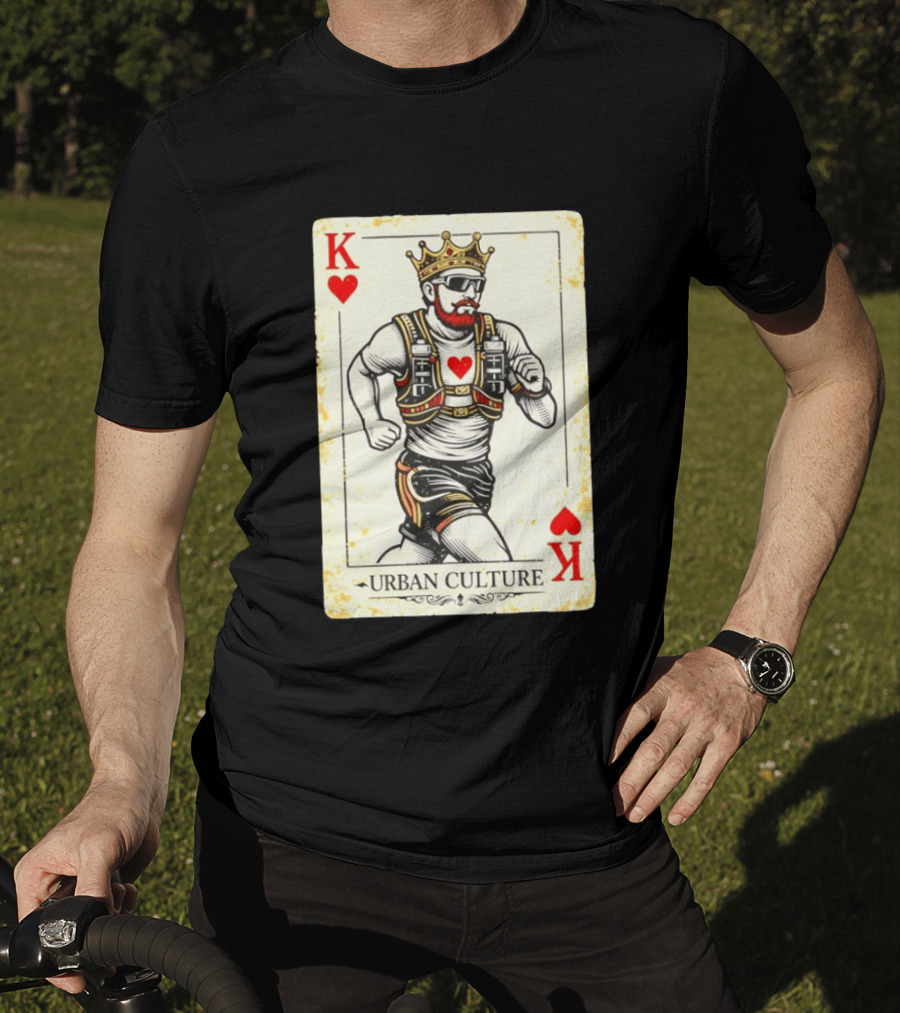 Urban Culture King Of Hearts Running Playing Card T-Shirt