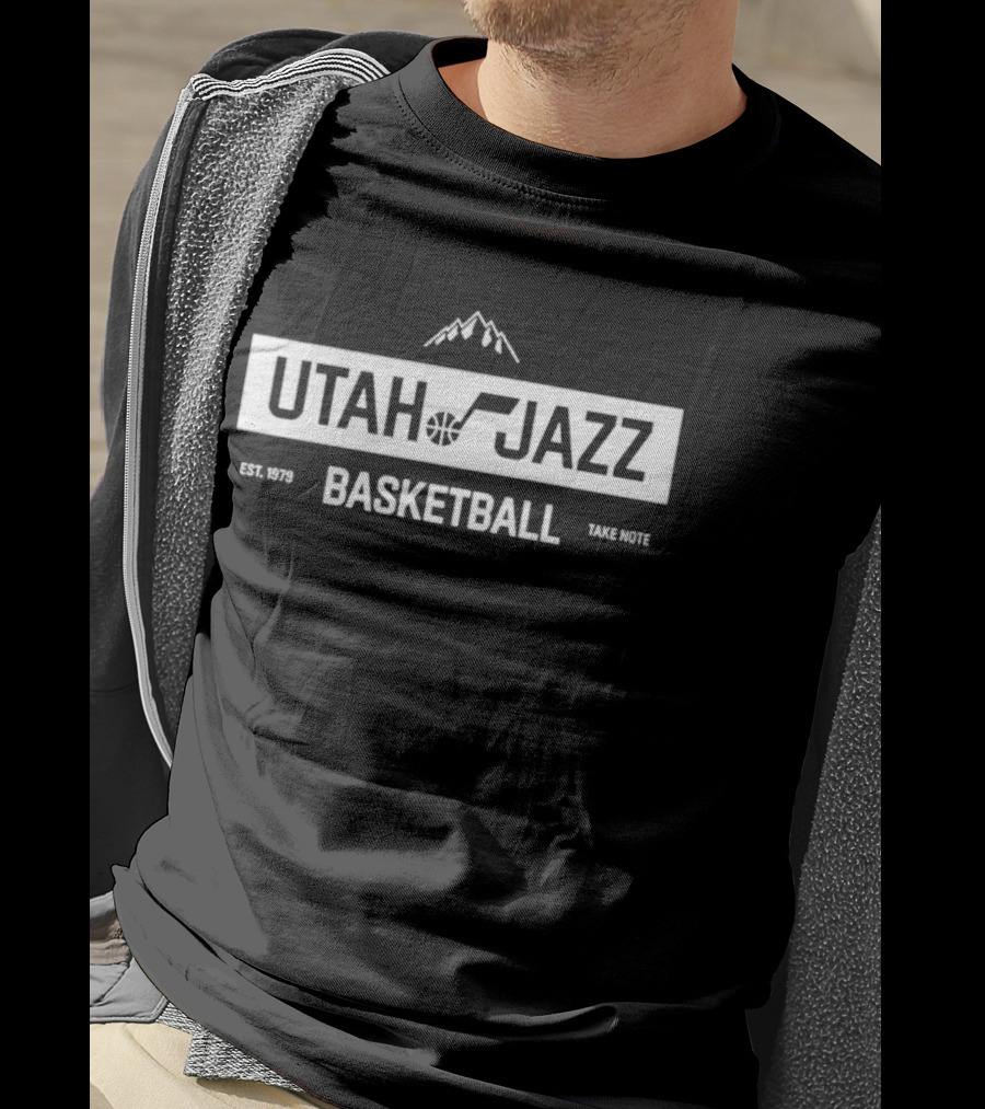 Utah Jazz Basketball Take Note Est 1979 Mountain Basketball Team T-Shirt