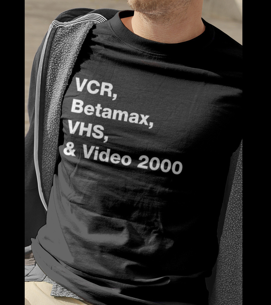 VCR Betamax VHS Video 2000 Classic Media Formats T-Shirt