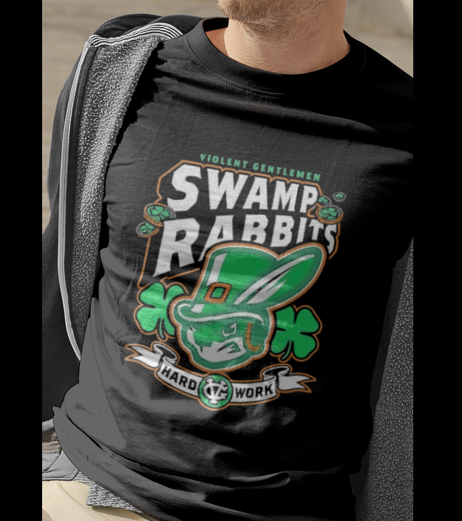 Violent Gentlemen Swamp Rabbits Hard Work Swamp Leprechaun T-Shirt