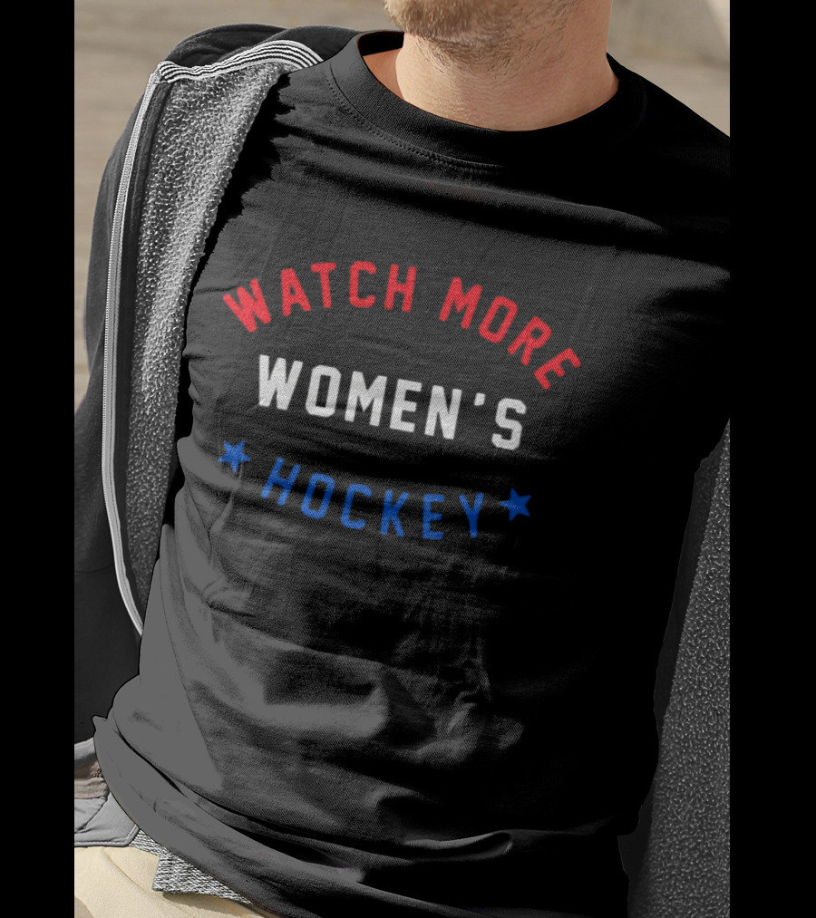 More Women's Hockey Bold Patriotic Colors Stars T-Shirt