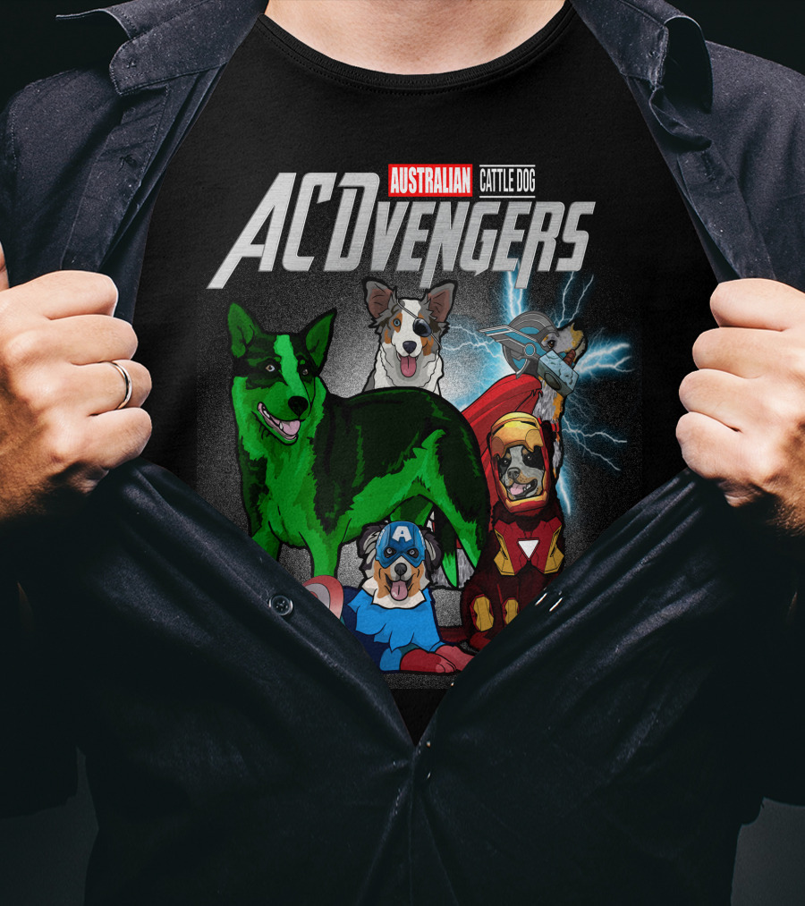 Australian Cattle Dog ACvengers Hero Pups T-Shirt