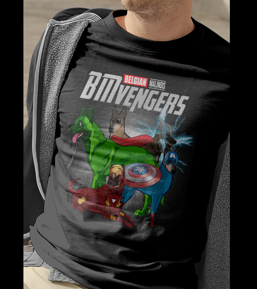 Belgian Malinois BMVengers Superhero Team-Up T-Shirt