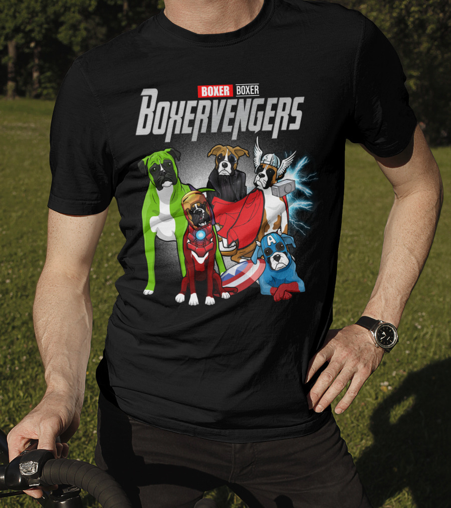 Boxer Boxervengers Marvel-Inspired Heroic Dogs T-Shirt