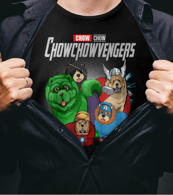 Chow Chow Chowchowvengers Superhero Dogs Avengers Mashup T-Shirt