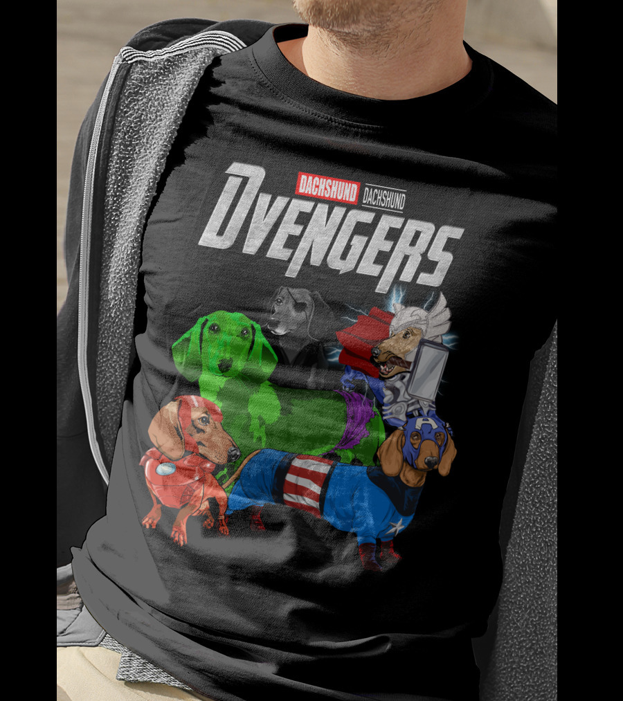 Dachshund Dvengers Dogs In Superhero Costumes T-Shirt