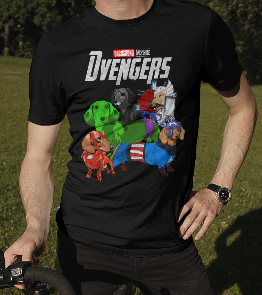 Dachshund Dvengers Dogs In Superhero Costumes T-Shirt