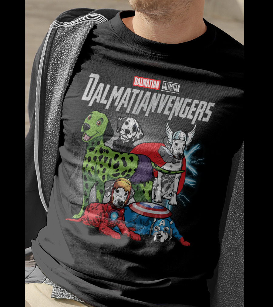 Dalmatian Dalmatianvengers Captain Thor Hulk Iron T-Shirt