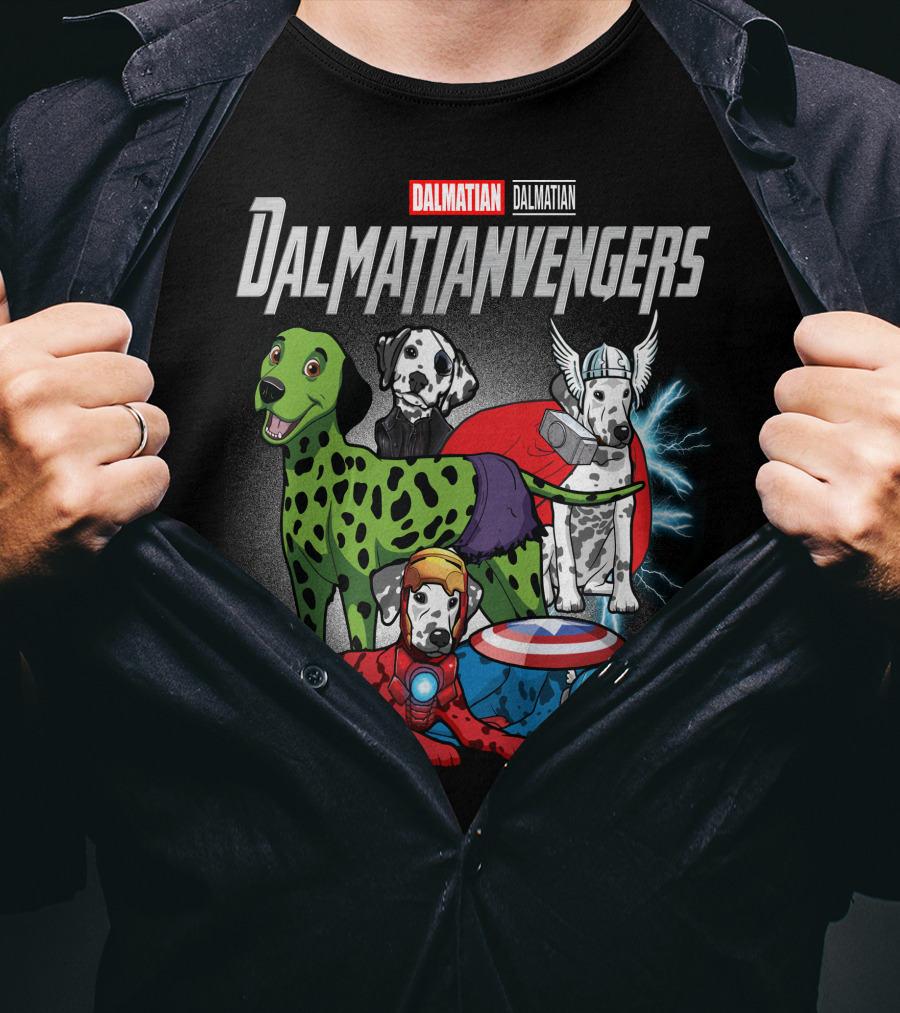 Dalmatian Dalmatianvengers Captain Thor Hulk Iron T-Shirt