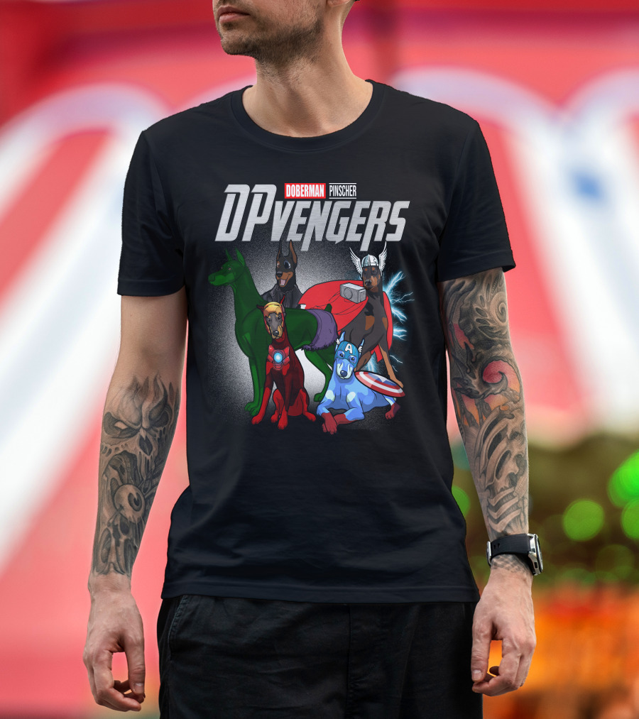 Doberman Pinscher DPvengers Superhero Dogs T-Shirt