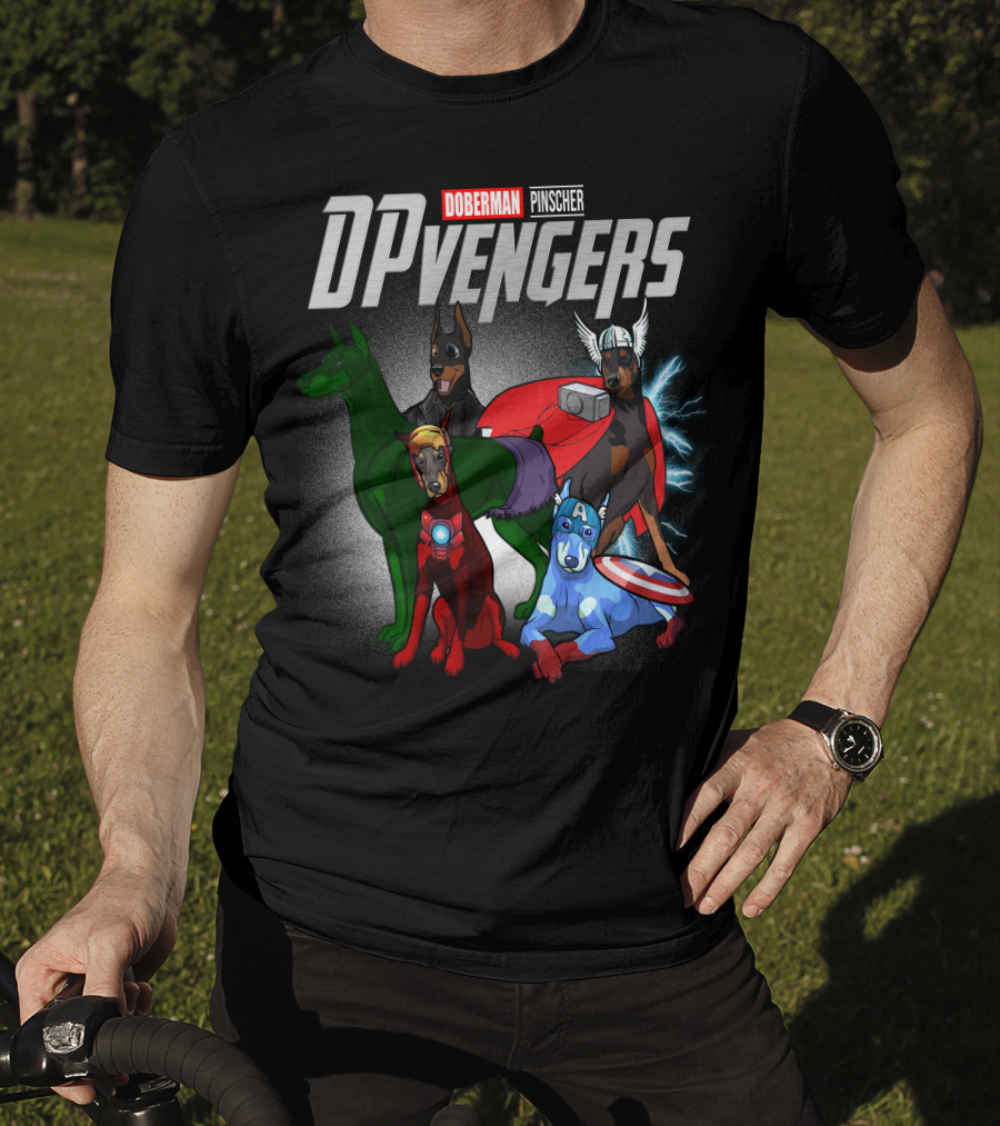 Doberman Pinscher DPvengers Superhero Dogs T-Shirt