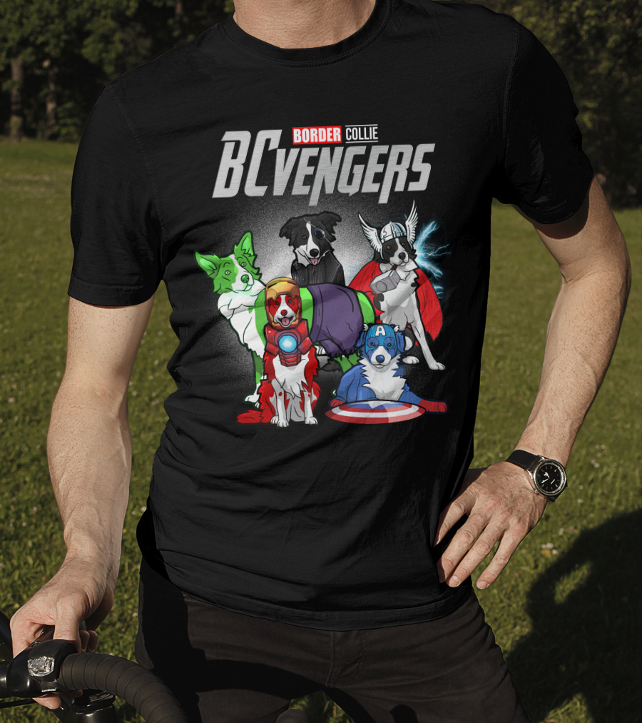 Border Collie BCvenger Superhero Dogs Ensemble T-Shirt