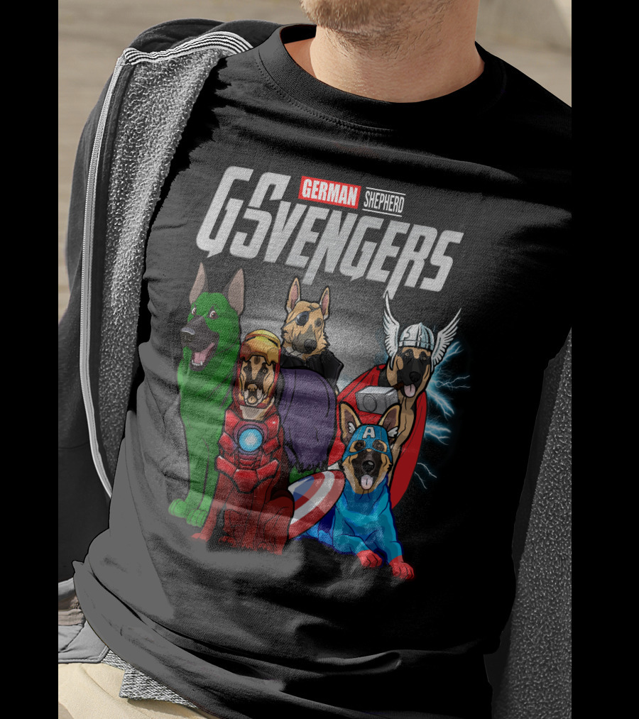 German Shepherd GSvengers Avengers Parody Dogs T-Shirt