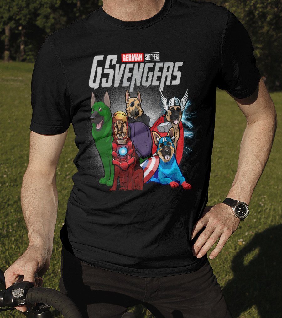 German Shepherd GSvengers Avengers Parody Dogs T-Shirt