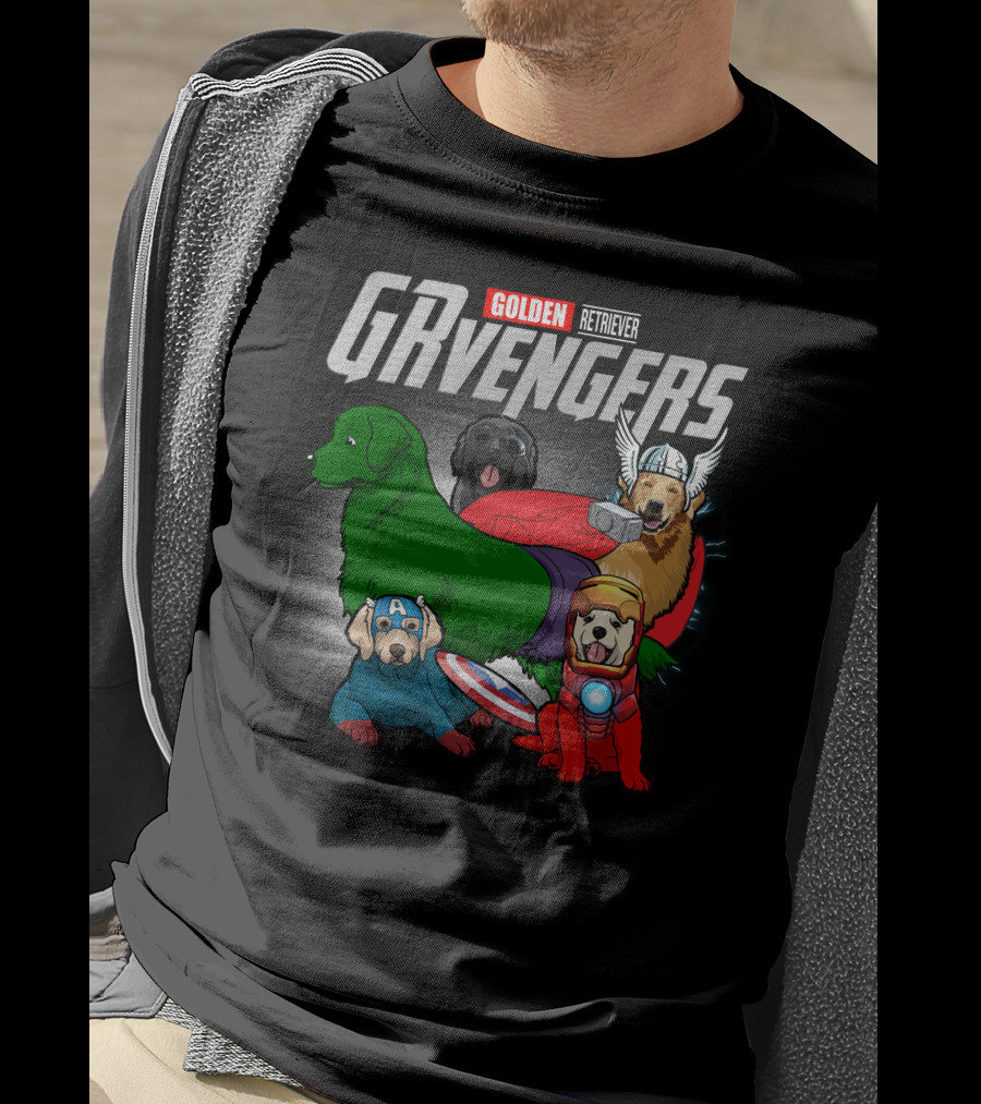 Golden Retriever GRvengers Superhero Dogs T-Shirt