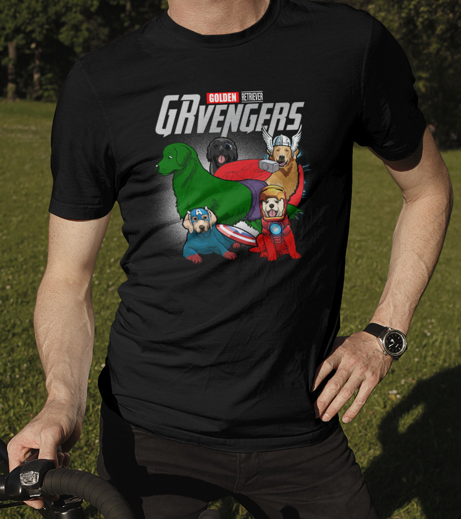 Golden Retriever GRvengers Superhero Dogs T-Shirt