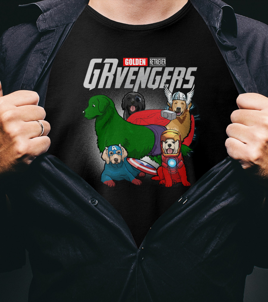 Golden Retriever GRvengers Superhero Dogs T-Shirt