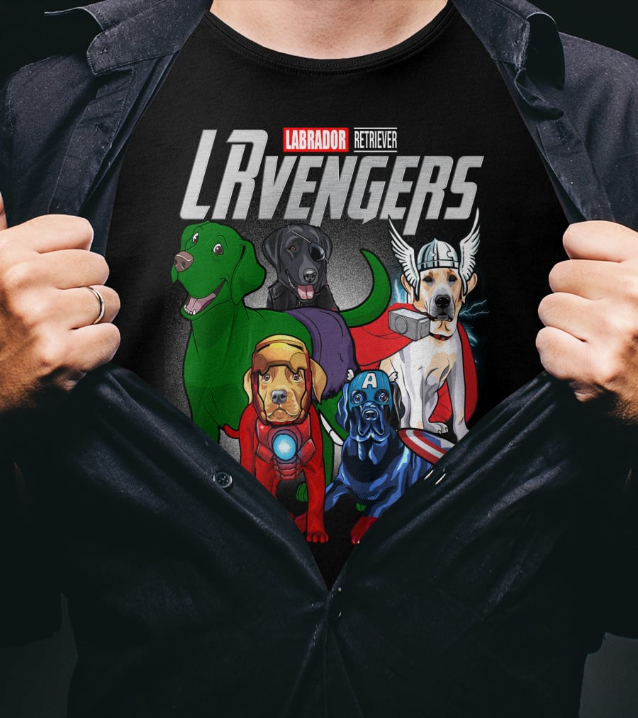 Labrador Retriever LRvengers Superhero Dogs Assemble T-Shirt