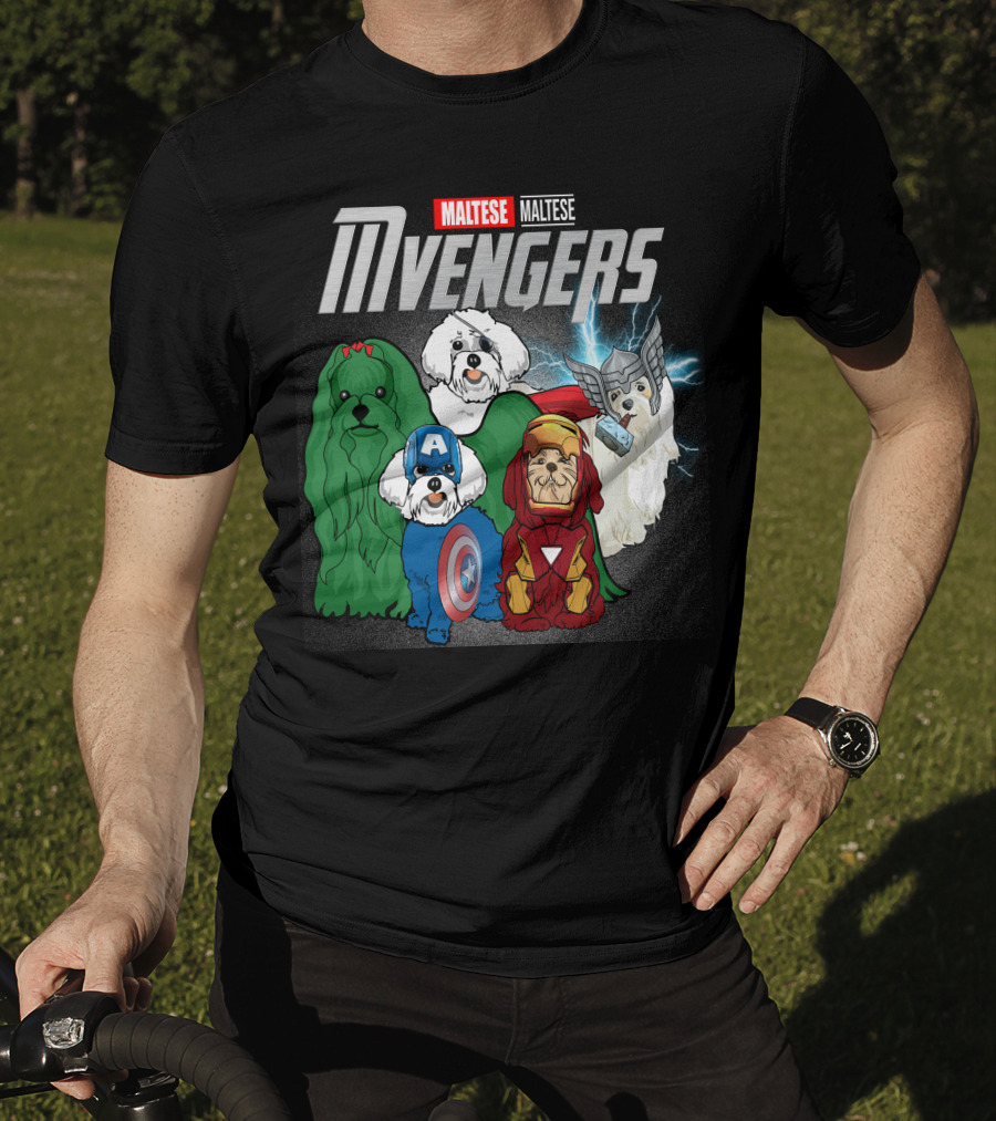 Maltese Mvengers Superhero Dogs T-Shirt