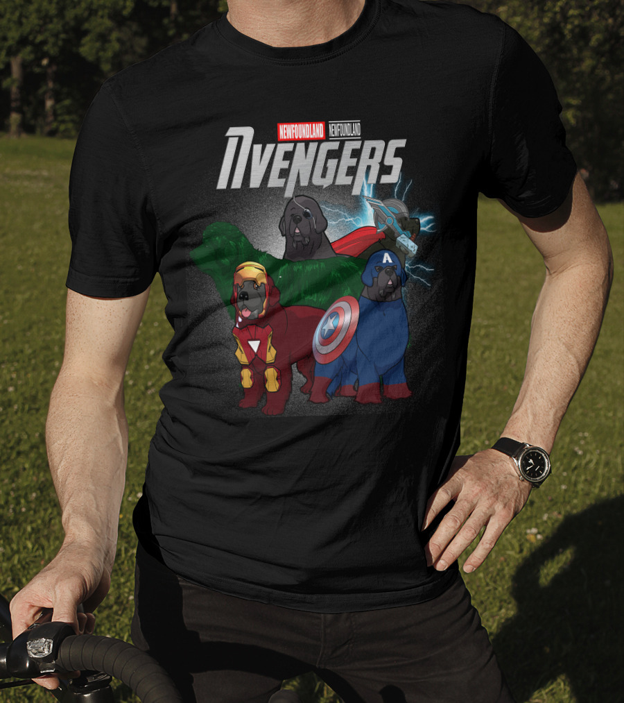 Newfoundland Avengers Dog Parody Marvel Superheroes T-Shirt
