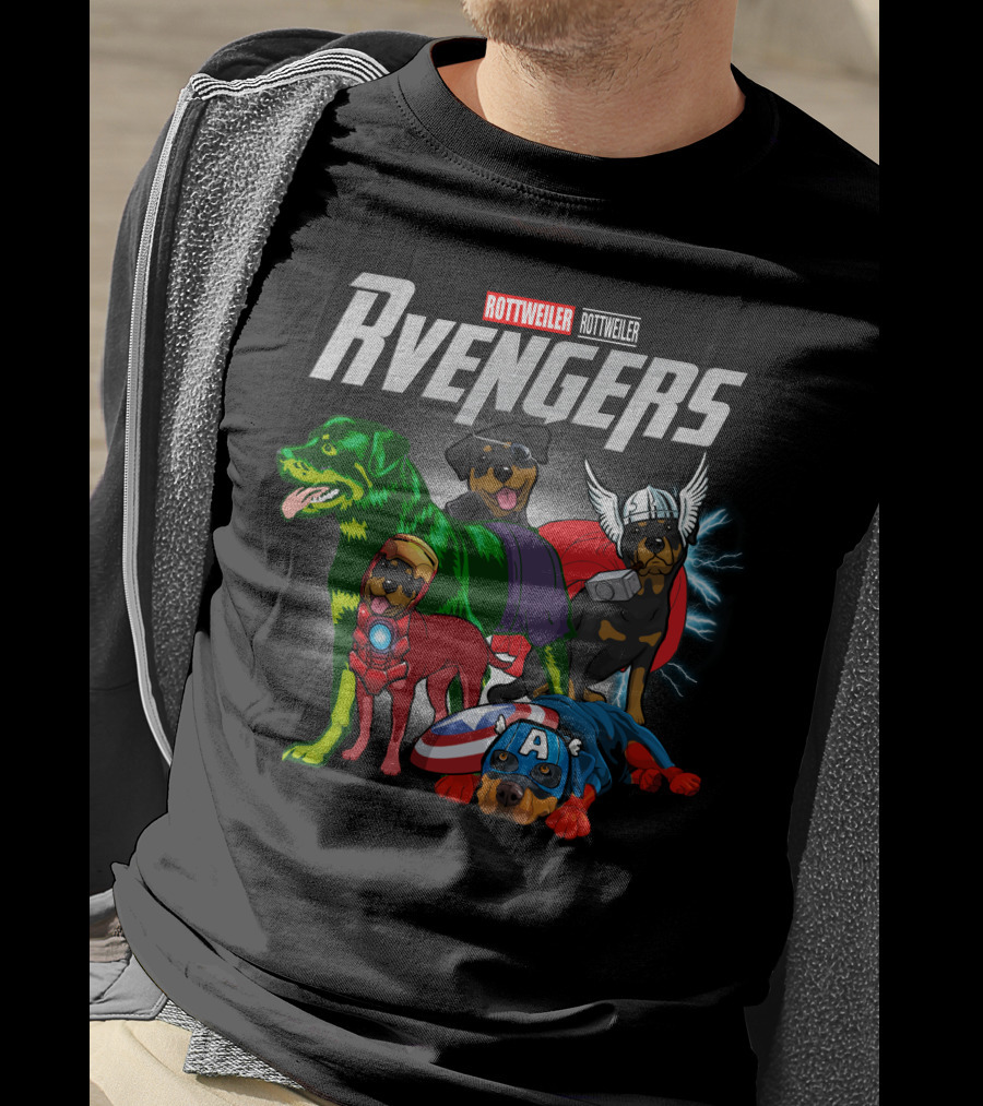 Rottweiler Rvengers Superhero Dogs T-Shirt