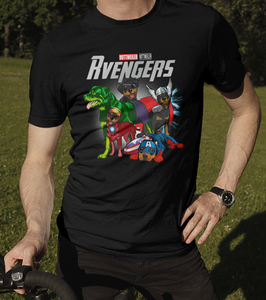 Rottweiler Rvengers Superhero Dogs T-Shirt