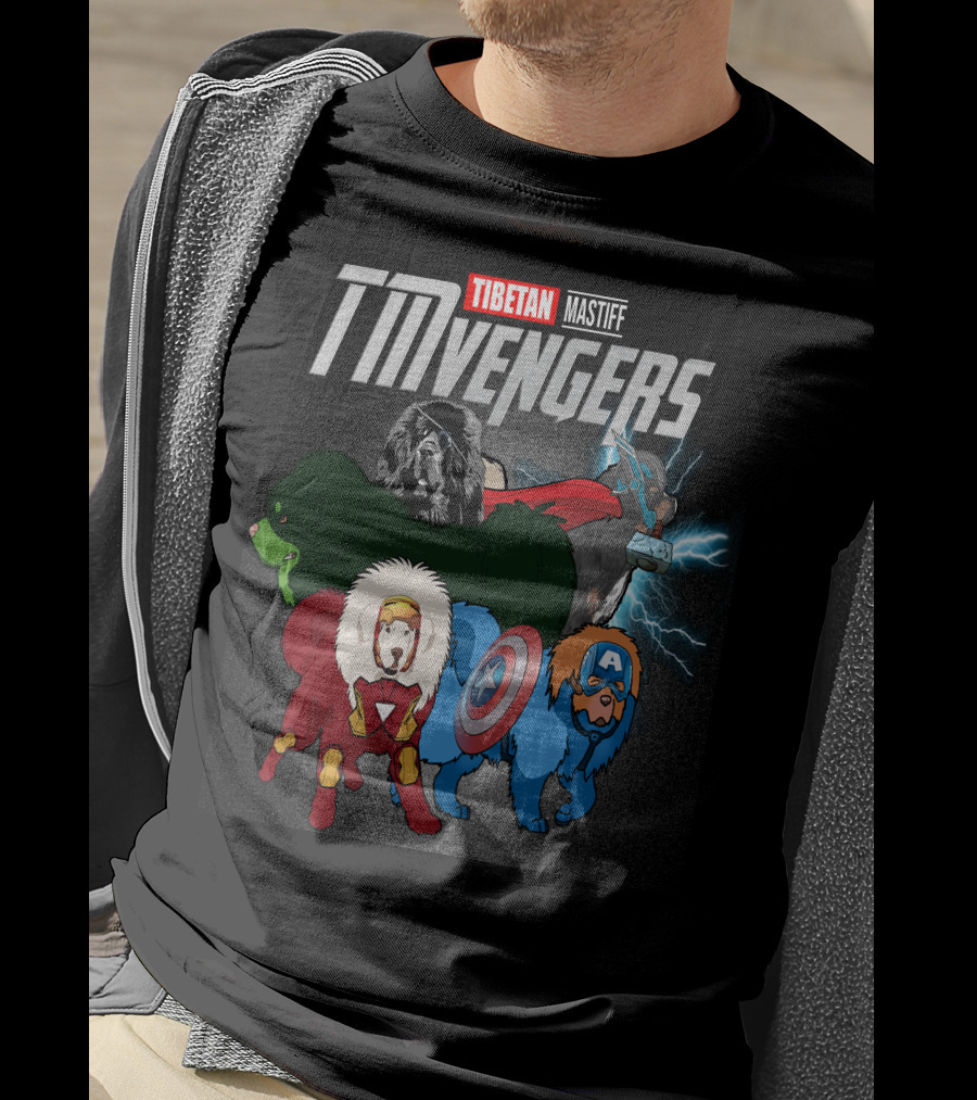 Tibetan Mastiff TMvengers Heroic Team-Up T-Shirt