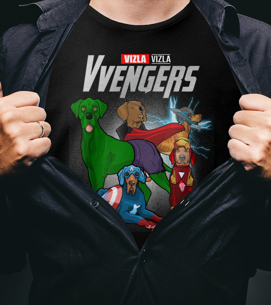 Vizla Vvengers Vizla Dogs Superhero T-Shirt