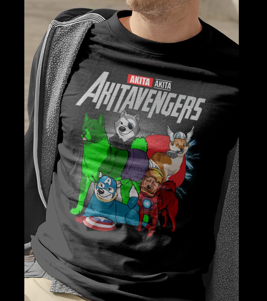 Akita Akitavengers Marvel Dog Heroes T-Shirt