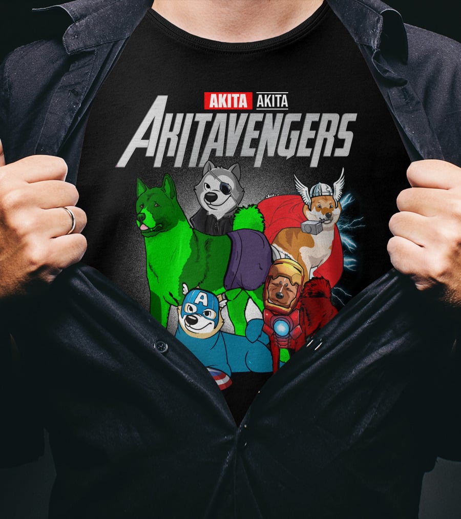 Akita Akitavengers Marvel Dog Heroes T-Shirt