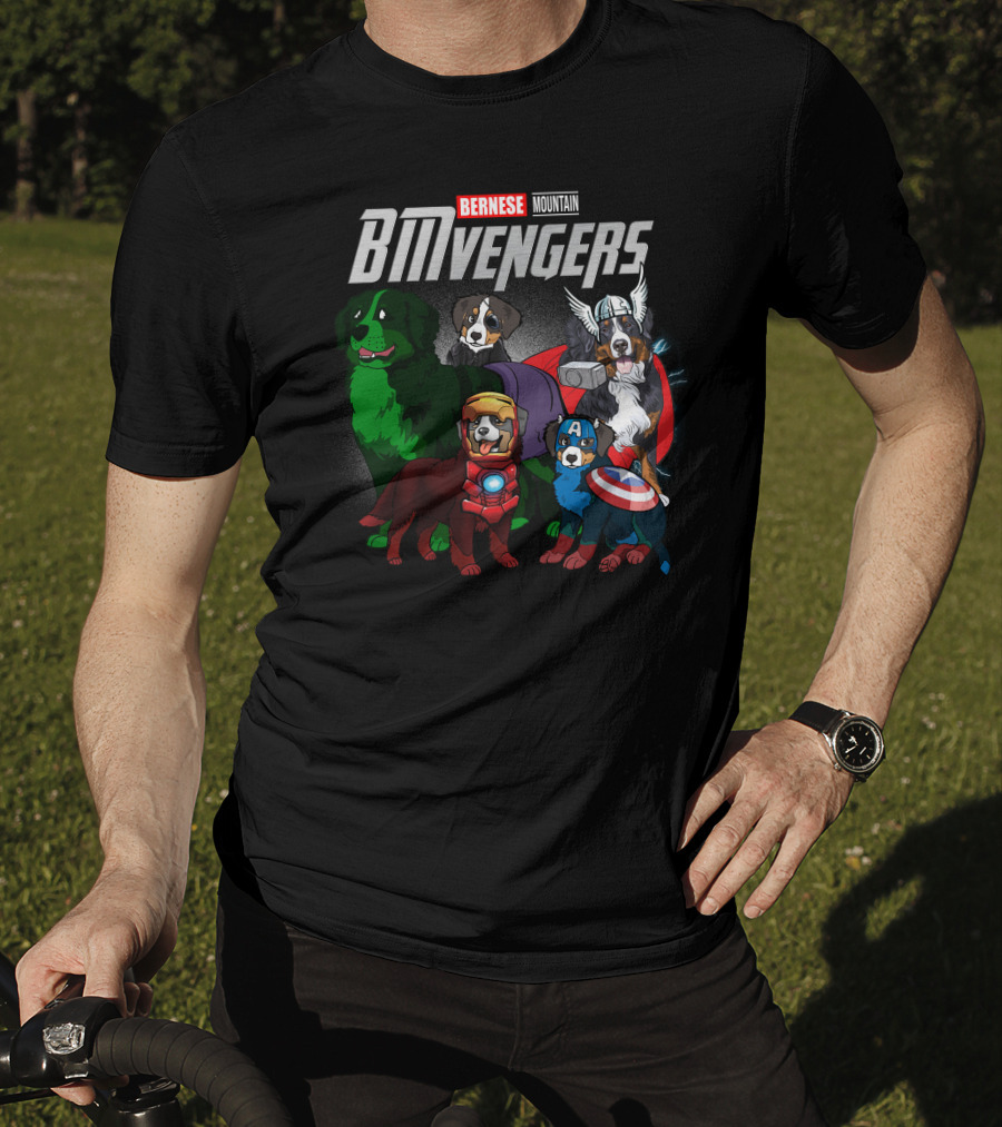 Bernese Mountain BMvengers Dog Avengers Superhero T-Shirt