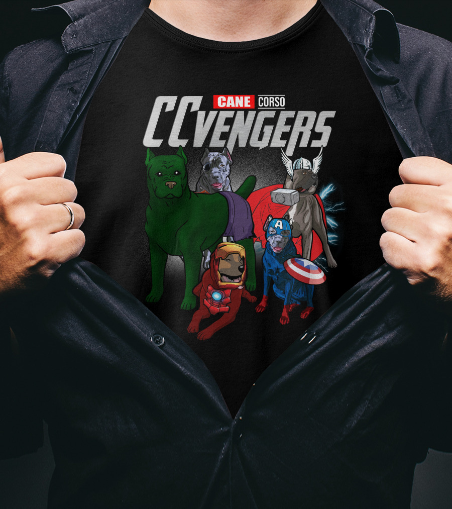 Cane Corso CCvengers Dogs As Superheroes T-Shirt